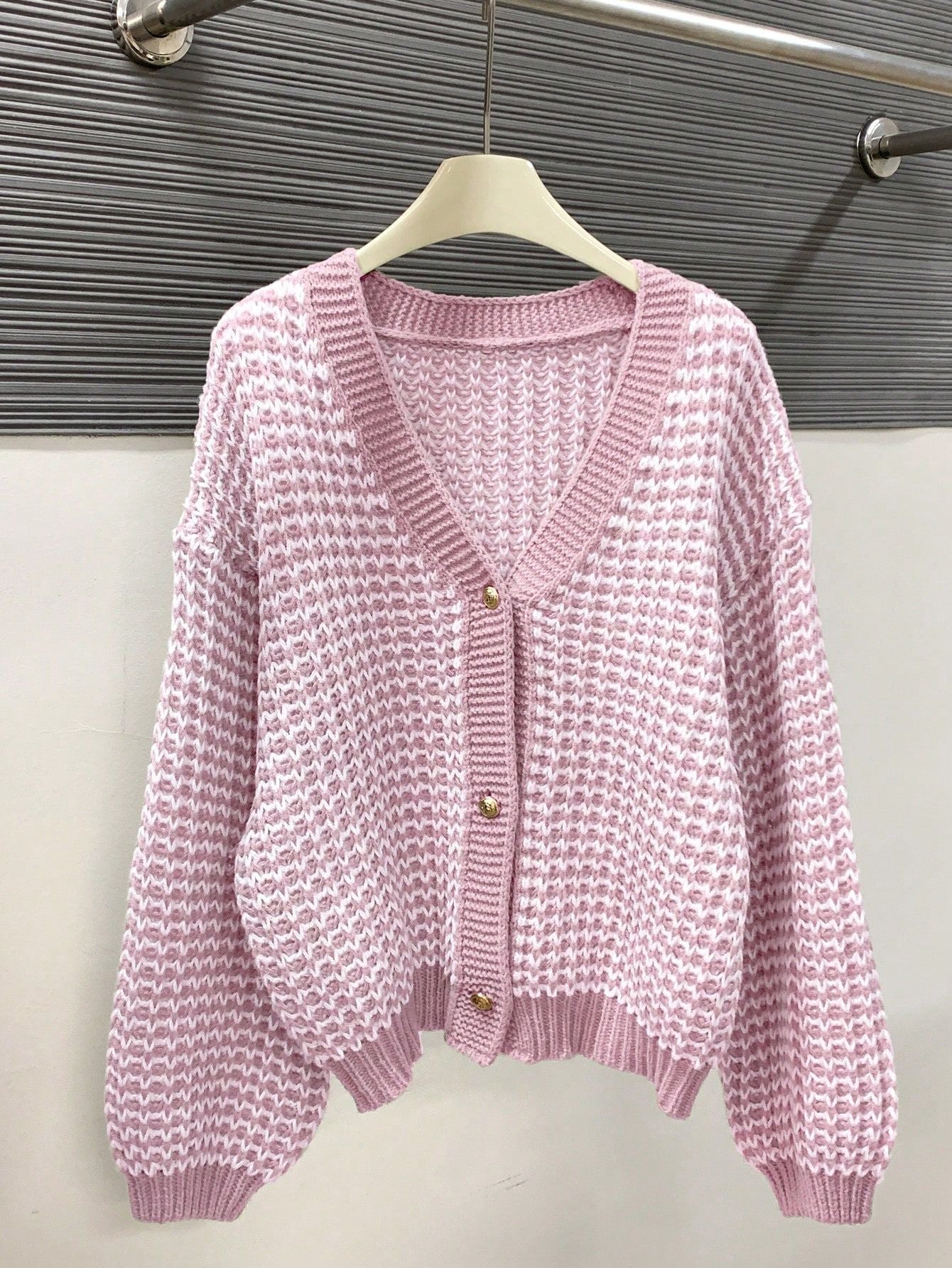Snow Pattern Single-breasted Loose Sweet Cardigan GlamzKart