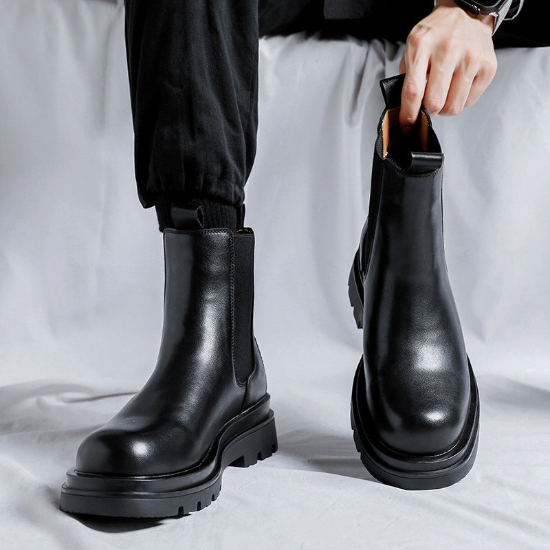 Chelsea Men's High-top Smoke Pipe British Martin Boots GlamzKart