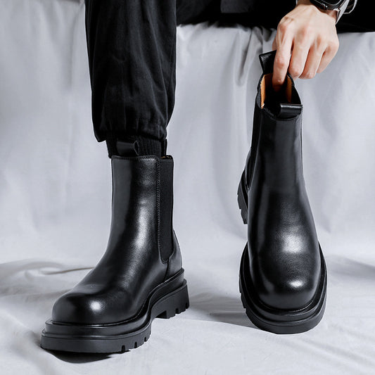 Chelsea Men's High-top Smoke Pipe British Martin Boots GlamzKart