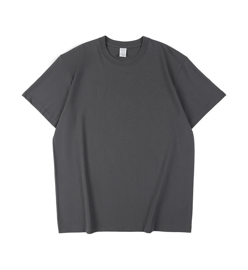 All-matching Round Neck Short Sleeves Loose Dark Gray GlamzKart