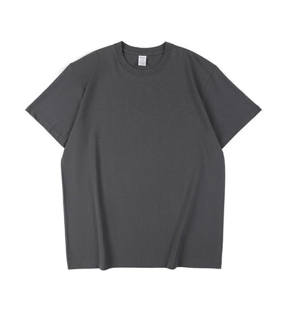 All-matching Round Neck Short Sleeves Loose Dark Gray GlamzKart