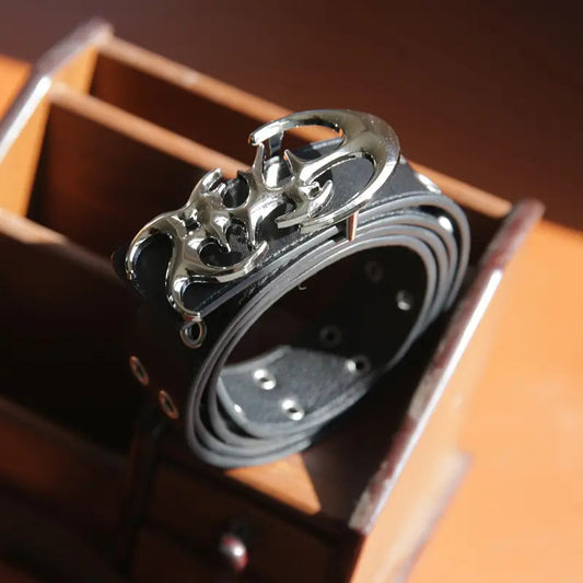 Men's Couple Fashion Korean Style Hollow Punk Pants Belt GlamzKart