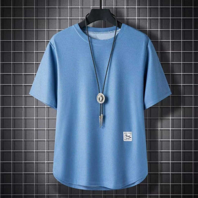 Thin Bottoming Shirt Breathable And Loose Top Dark Blue GlamzKart