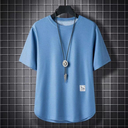 Thin Bottoming Shirt Breathable And Loose Top Dark Blue GlamzKart
