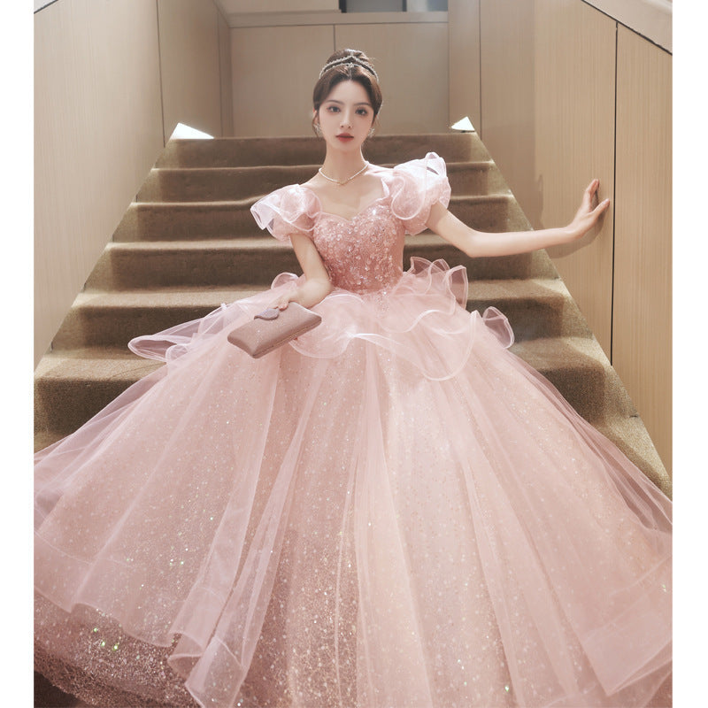 Evening Dress Women's Banquet Ceremony Exam Super Fairy Princess Pink GlamzKart