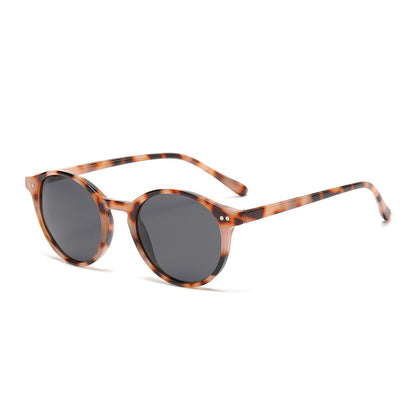 Round Polarized Full Rim Frame Sunglasses Pink Hawksbill Frame GlamzKart