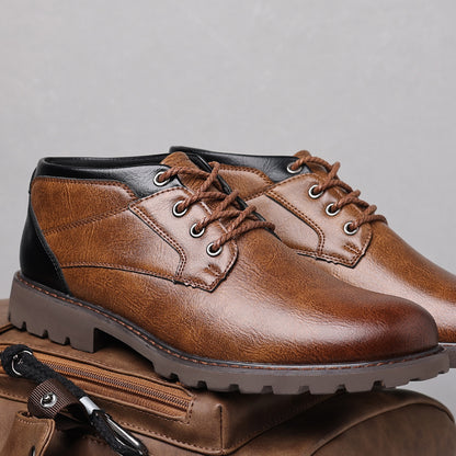 HPIOPL4999 Martin Boots Men's Boots Plus Size Lace Up Low Top GlamzKart