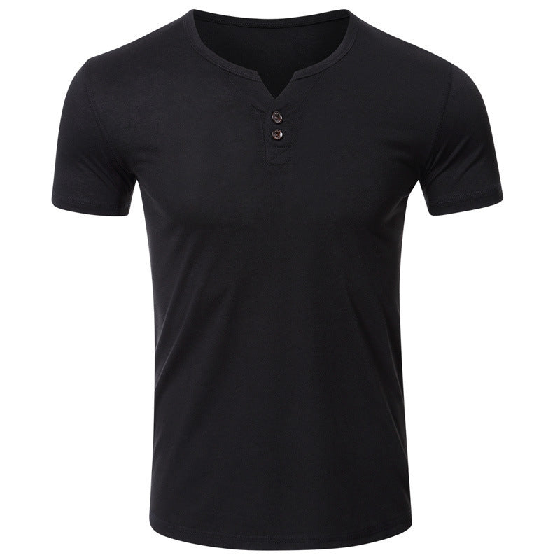 European And American Men's T-shirt American Top Black GlamzKart