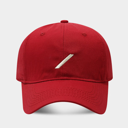 Early Spring Baseball Cap With Big Face And Small Curved Brim Soft Top Red Adjustable GlamzKart