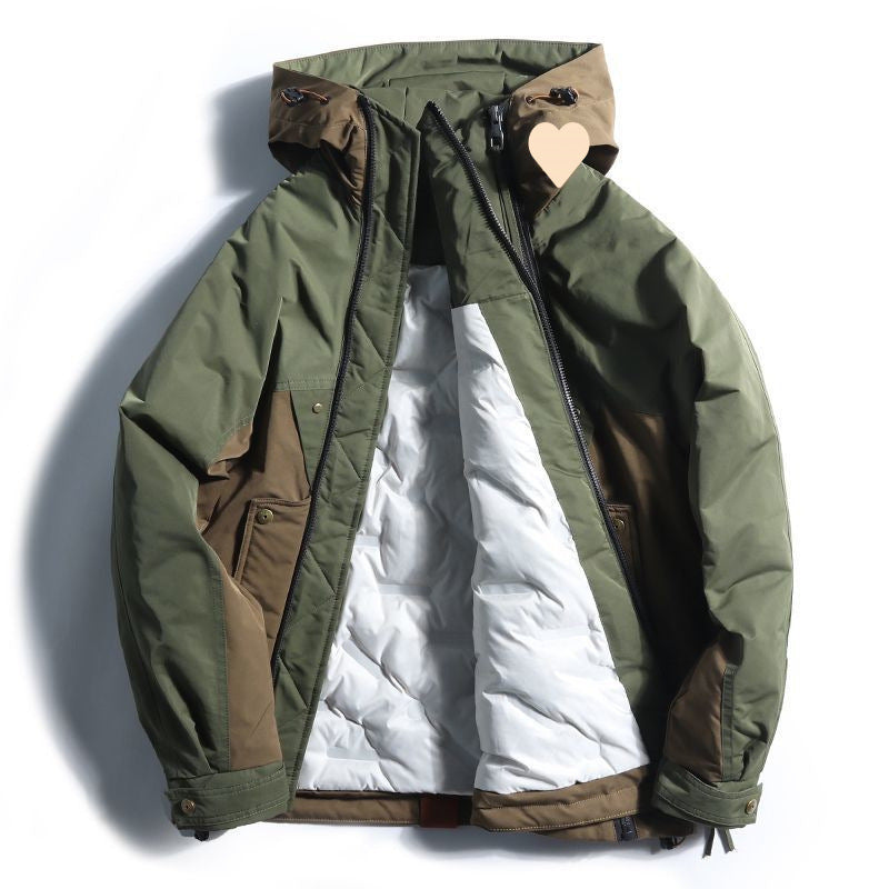 Double Zipper Design Trendy Casual Down Niche Warm Jacket GlamzKart