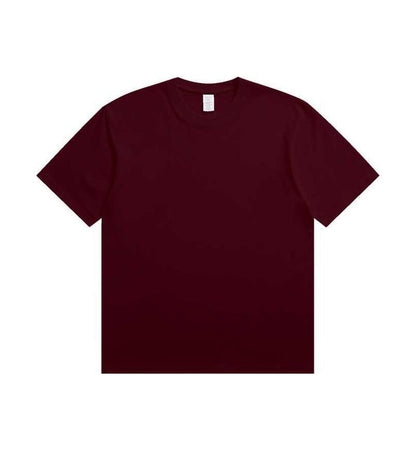 All-matching Round Neck Short Sleeves Loose Maple Leaf Red GlamzKart