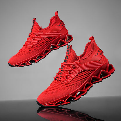 Blade Sports Mesh Casual Running Shoes All Red Heel height 10cm GlamzKart