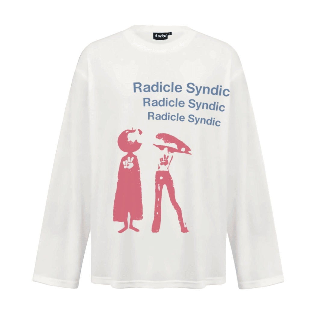 Spring And Autumn Pure Cotton Men And Women Loose Casual Top Long Sleeve White 4Style GlamzKart