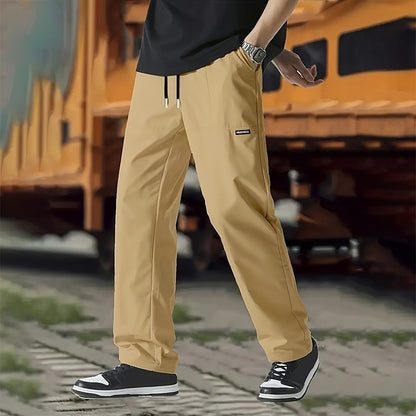 Loose All-matching Sports Casual Pants For Men Khaki GlamzKart