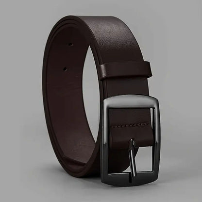 Men's Pin Buckle PU Microfiber Eyelet Belt Fashion Casual Belt Brown E GlamzKart