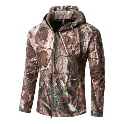 Shark Skin Soft Shell Outdoor Shell Jacket Tree Leaf Color GlamzKart
