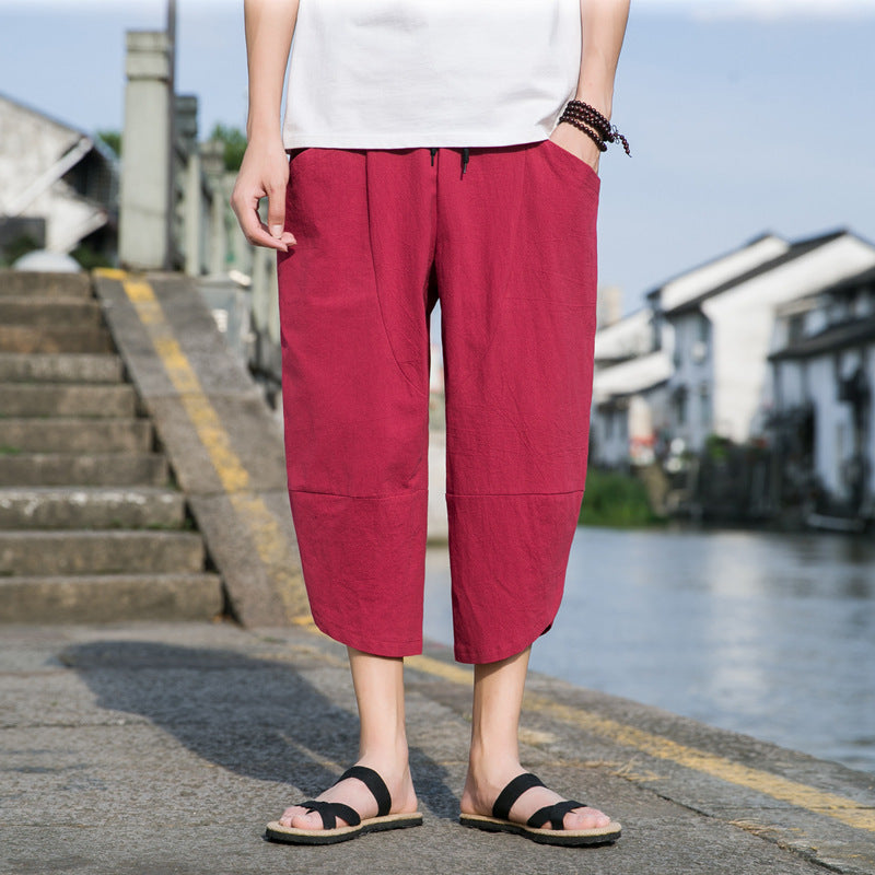 Fashion Men's Thin Beach Linen Casual Pants GlamzKart
