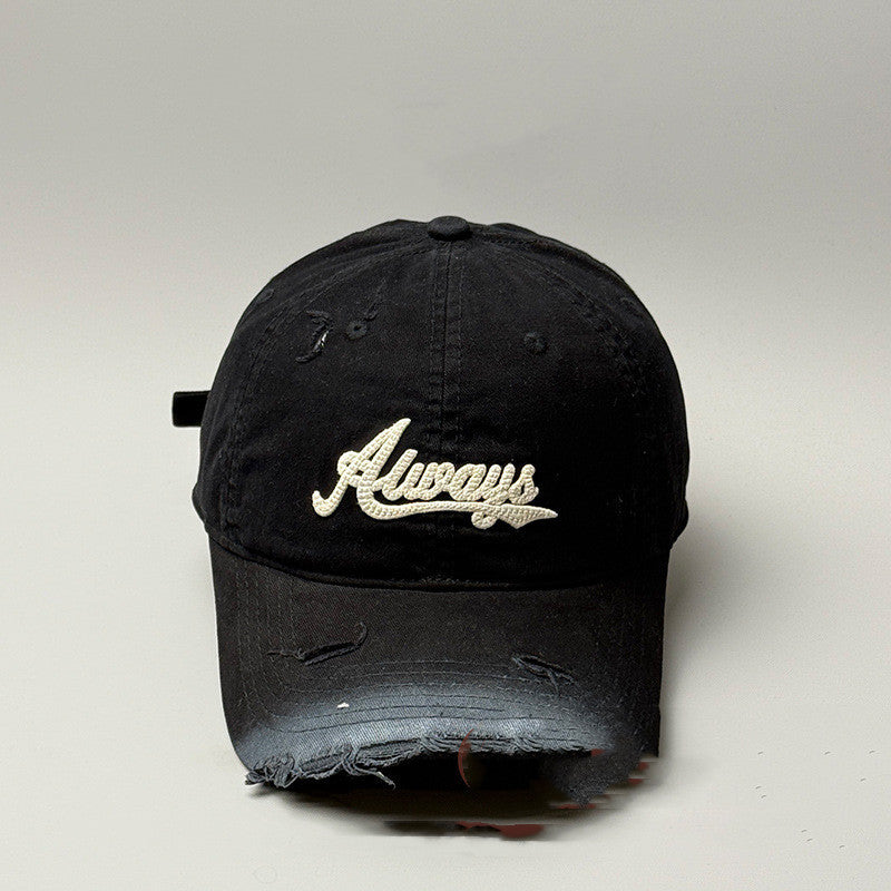 Retro Worn Looking Washed-out Sun Hat Black Adjustable GlamzKart