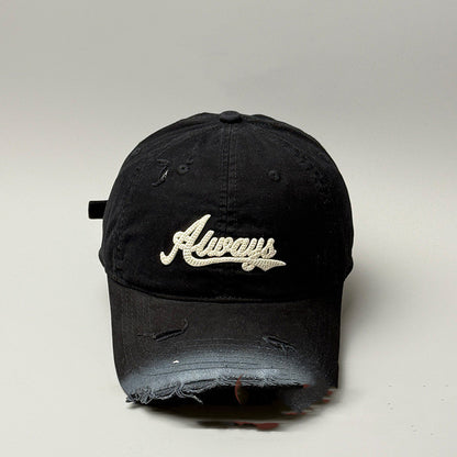 Retro Worn Looking Washed-out Sun Hat Black Adjustable GlamzKart