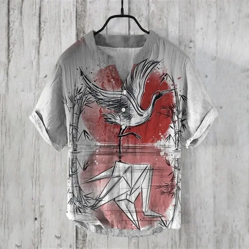 Summer Beach Casual Men's Clothing Short Sleeve V-neck GlamzKart