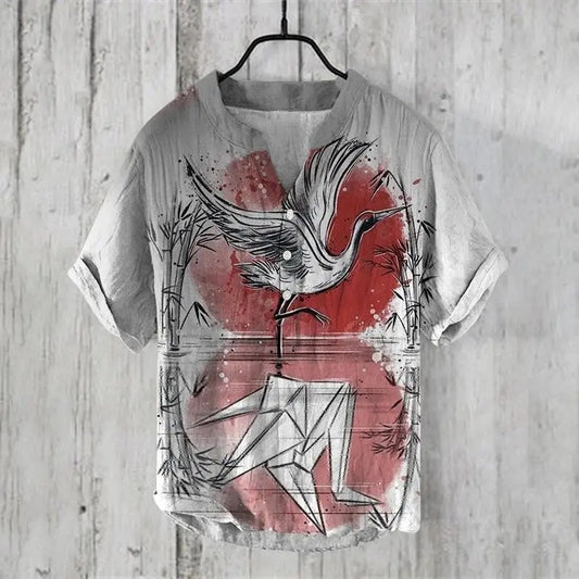 Summer Beach Casual Men's Clothing Short Sleeve V-neck GlamzKart