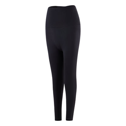 High Waist Belly Contracting Running Sports Fitness Hip Raise Yoga Pants Black GlamzKart