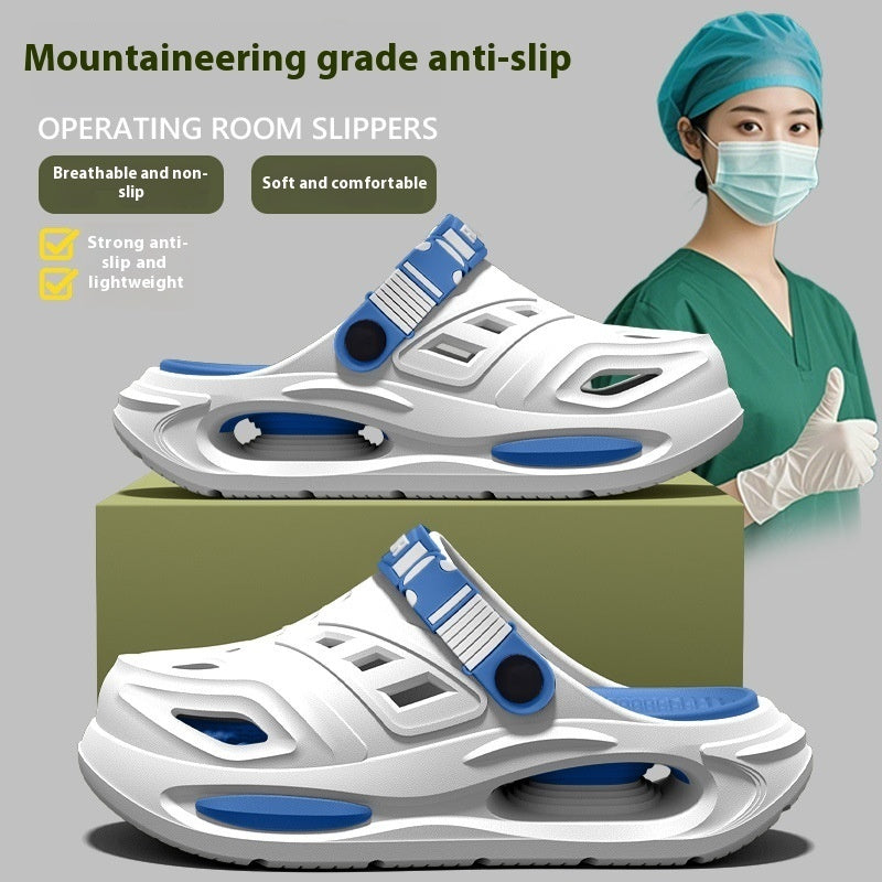 Slippers Men's Summer Outdoor Hole Shoes Deodorant And Non-slip GlamzKart