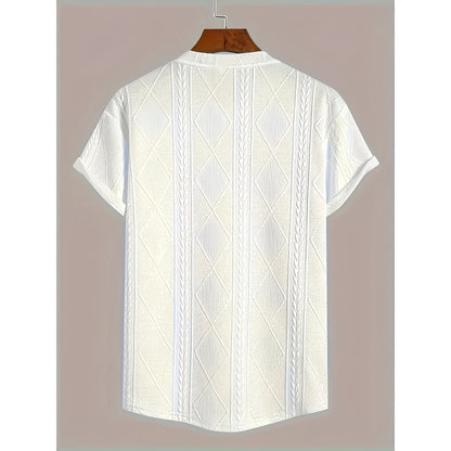 Geometric Embroidery Casual Short Sleeve GlamzKart