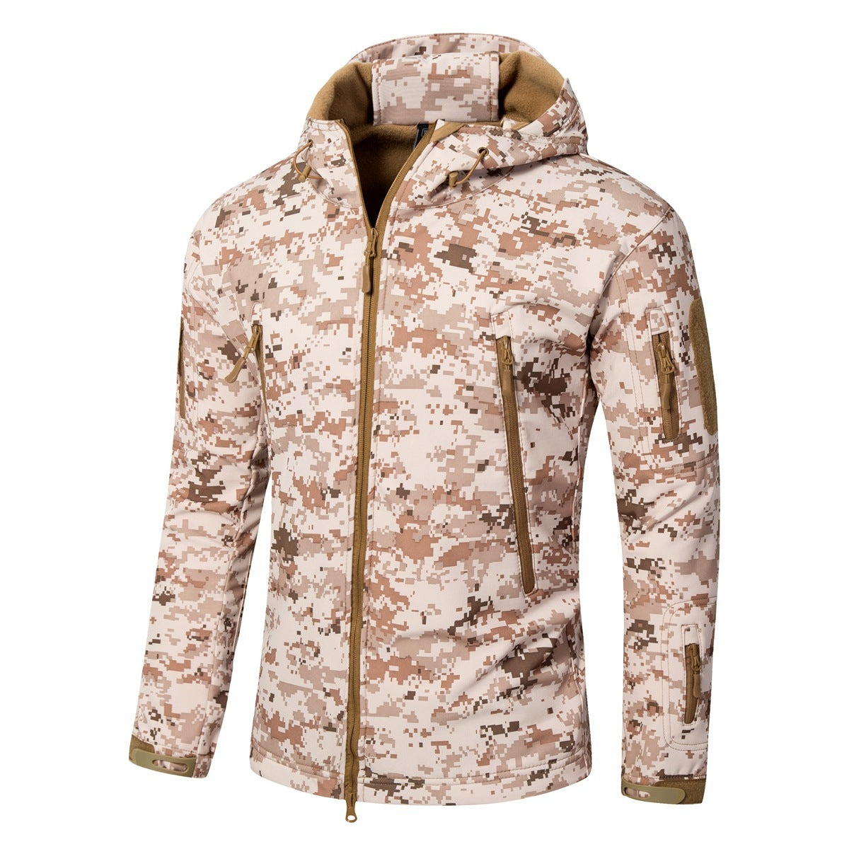 Shark Skin Soft Shell Outdoor Shell Jacket Digital Desert Color GlamzKart