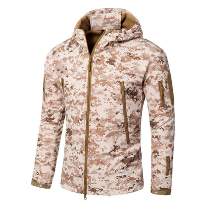 Shark Skin Soft Shell Outdoor Shell Jacket Digital Desert Color GlamzKart