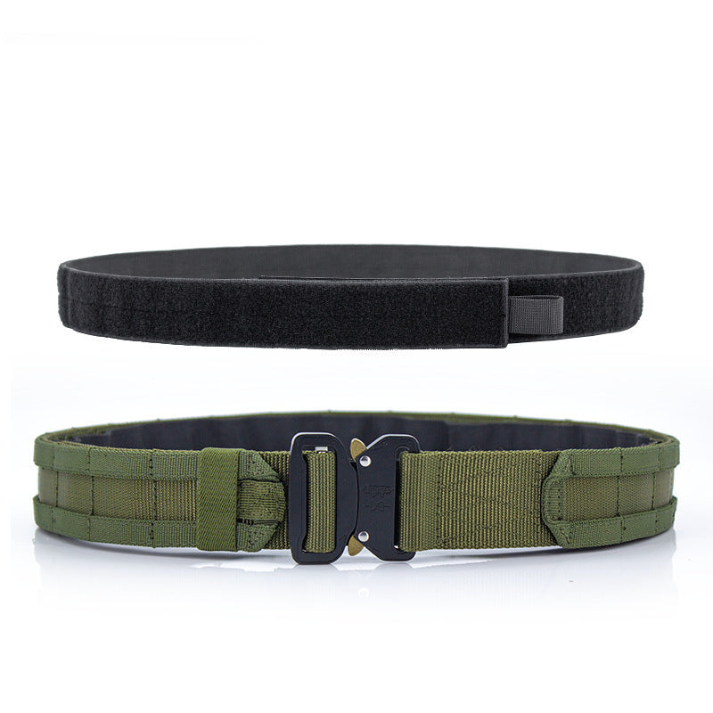 Quick Release Nylon Waistband Men's Outdoor Training Casual Woven Army Green GlamzKart