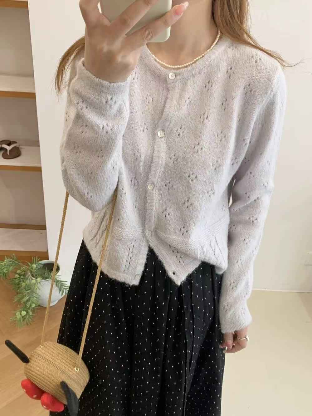 Hollow Sun Protection Sweater Women's Overall Spring Sling Outer Tops