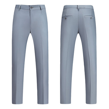 New Boys Straight Solid Color Business Wear Draping Effect Casual Suit Pants GlamzKart