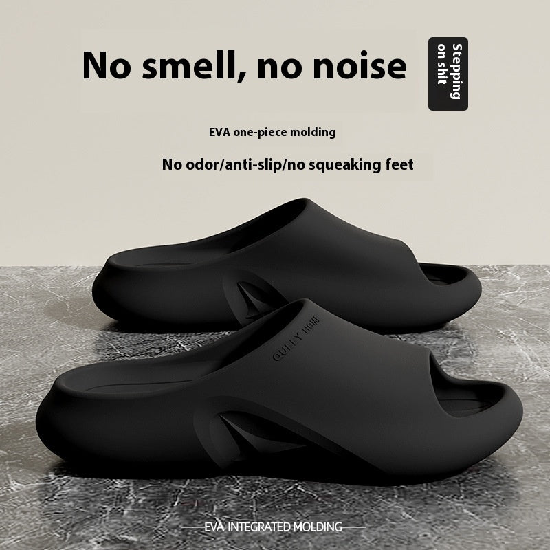 Non Slip Outdoor Thick-soled Antibacterial Slippers Black GlamzKart