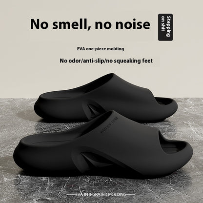 Non Slip Outdoor Thick-soled Antibacterial Slippers Black GlamzKart