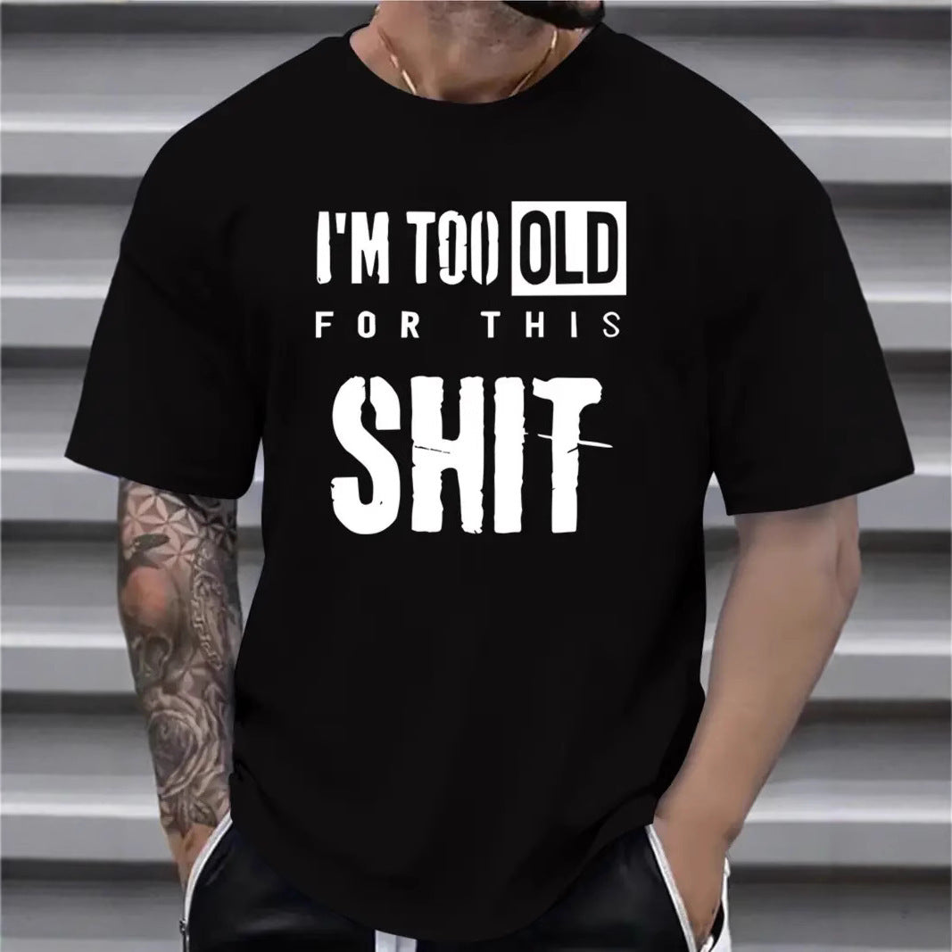 Men's All-match Short-sleeved T-shirt With Design Letters GlamzKart