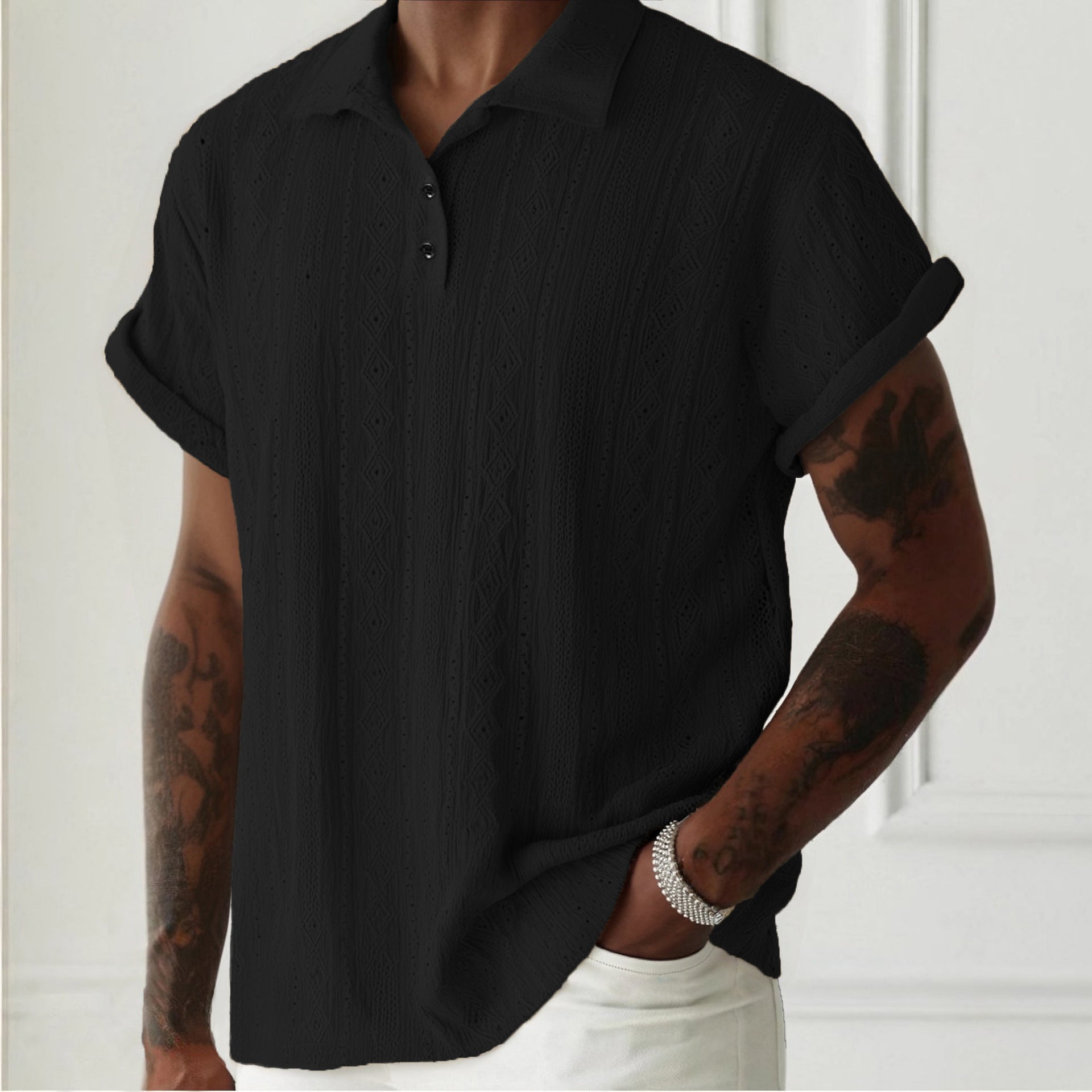 Men's Breathable Hollow-out Lightweight Casual Top GlamzKart