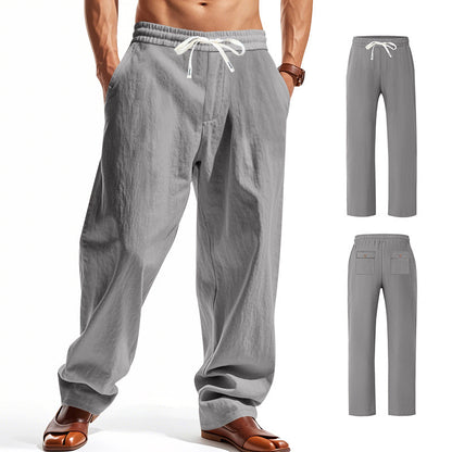 Linen Casual Pants Summer Thin Simple High Street GlamzKart