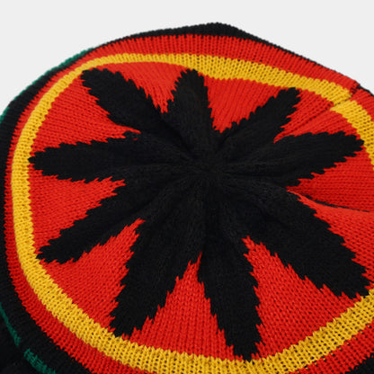 Jamaica Wig Woven Hat Women's Retro Yellow And Green Stitching Beret GlamzKart