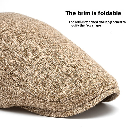 Breathable Cotton And Linen Beret Men's Retro Peaked Cap GlamzKart