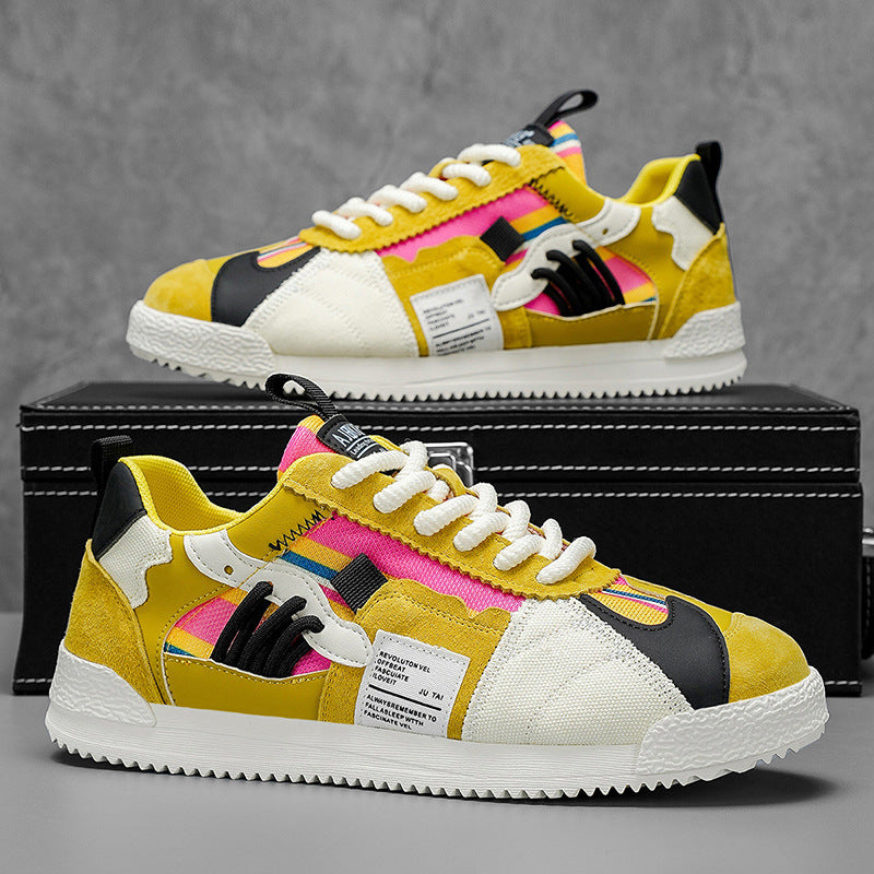 Summer Thin Men's Mesh Breathable Sneakers YZ5933 Yellow GlamzKart