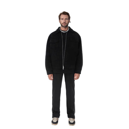 Fashion Men's Fur Zipper Big Pocket Jacket Coat GlamzKart