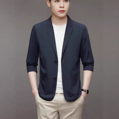 Ice Silk Men's Lightweight Casual Stretch Suit GlamzKart