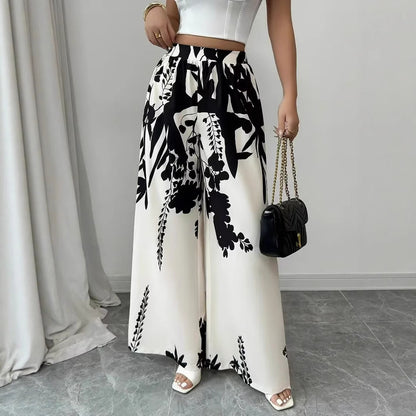 Fashion Printing Lace-up Waist-controlled Slimming Women's Casual Pants GlamzKart