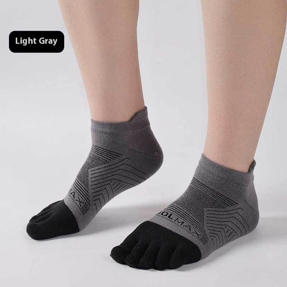 Sports Marathon Toe Socks Men Gray GlamzKart