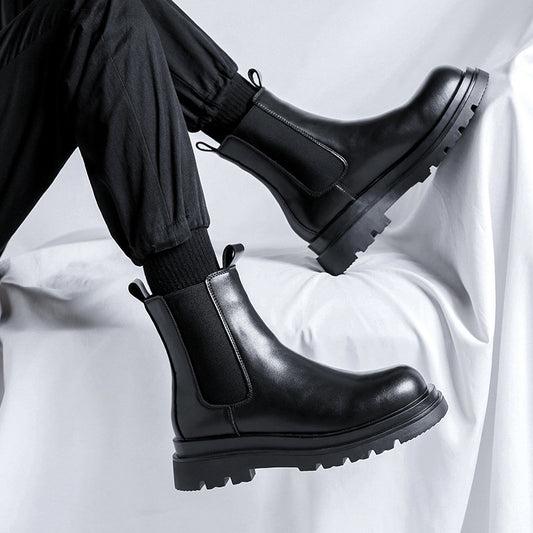 Chelsea Men's High-top Smoke Pipe British Martin Boots GlamzKart