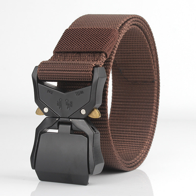 Belt Multifunctional Military Training Outdoor Training Tactics Nylon Pants Brown 125cm GlamzKart