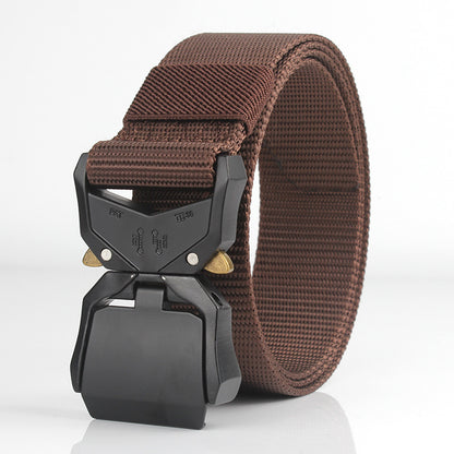 Belt Multifunctional Military Training Outdoor Training Tactics Nylon Pants Brown 125cm GlamzKart