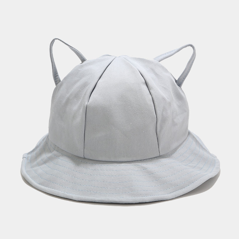 Japanese Style Artistic Sun Hat Summer Leisure Bucket Hat Tide Light Blue M GlamzKart