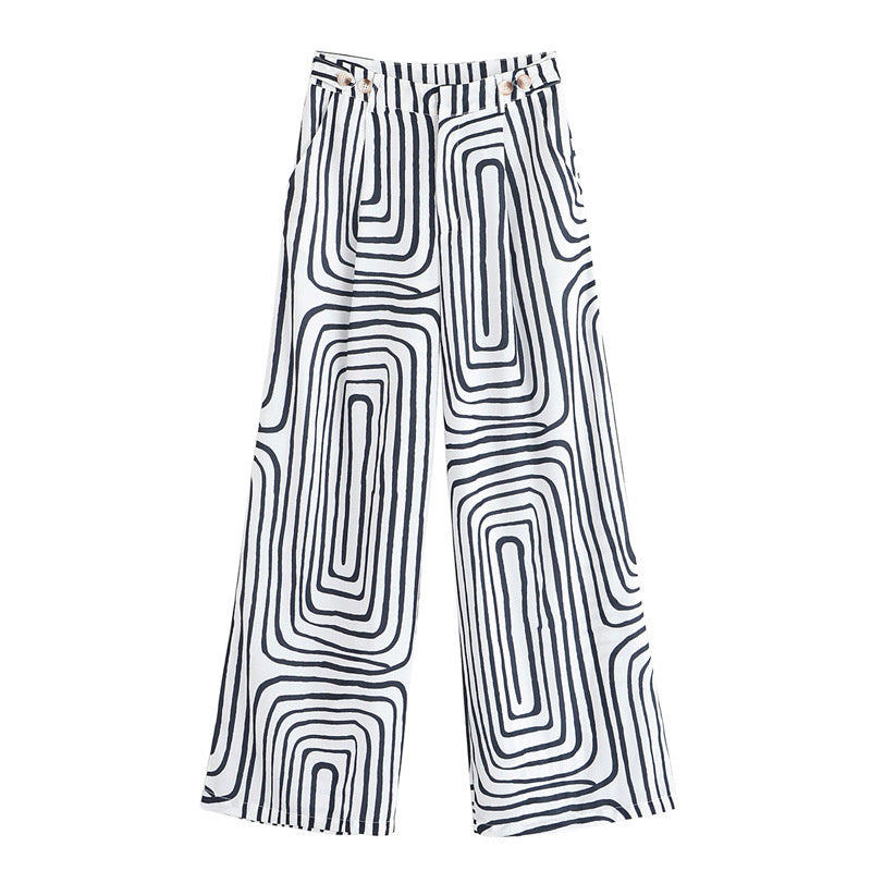 Summer Fashion Printed Geometric Women's Trousers GlamzKart